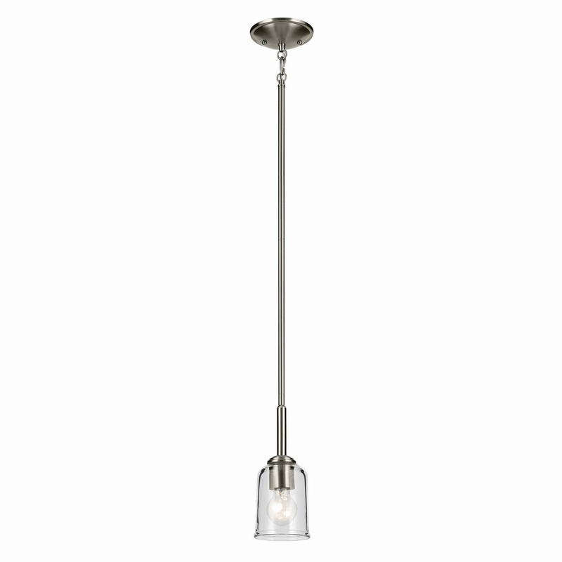 One Light Mini Pendant from the Shailene Collection in Brushed Nickel Finish by Kichler
