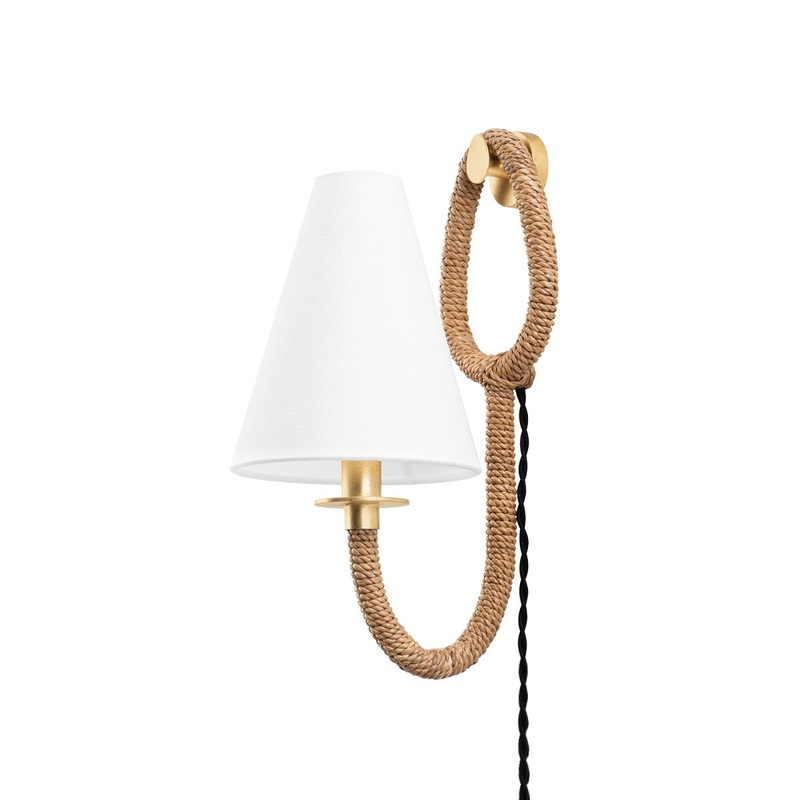 One Light Wall Sconce from the Deaver Collection in Vintage Gold Leaf Finish by Troy Lighting