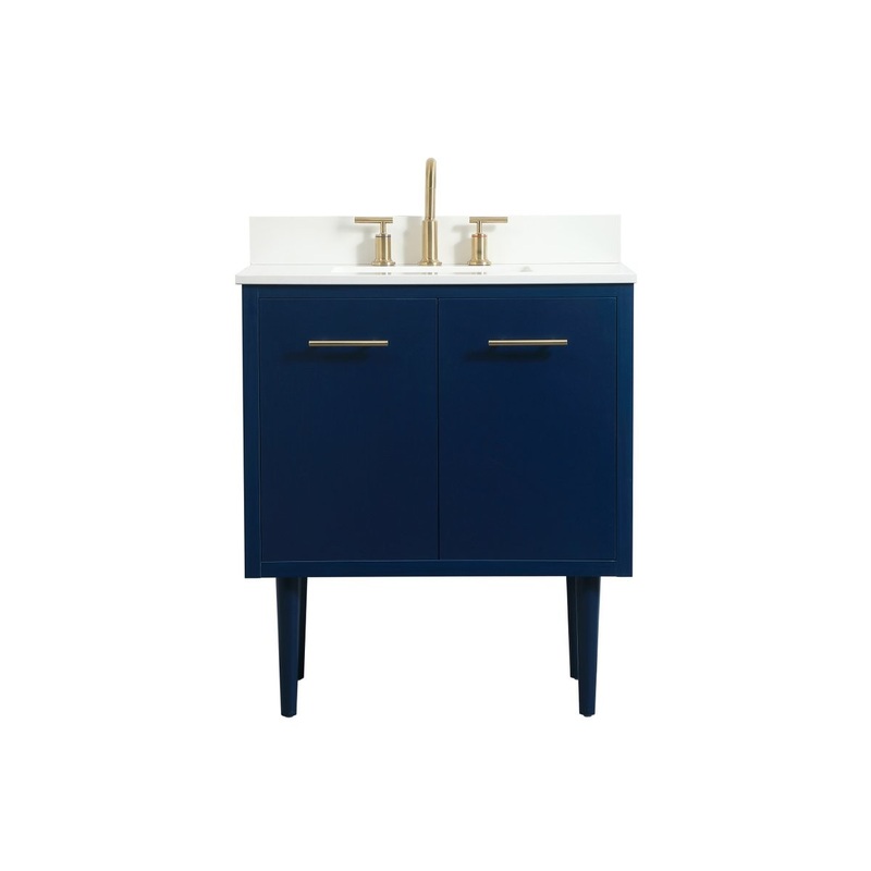 Single Bathroom Vanity from the Cyrus Collection in Blue Finish by Elegant Lighting