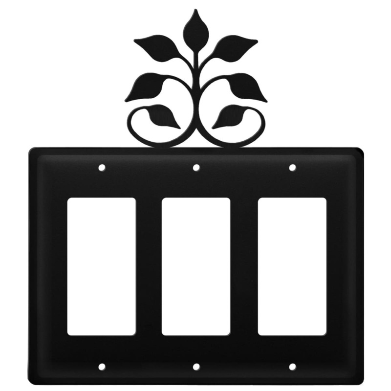 Village Wrought Iron EGGG-109 Triple Leaf Fan Triple GFI Cover CUSTOM Product