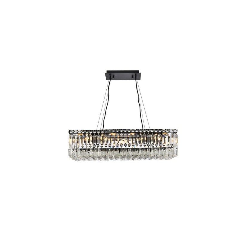 16 Light Chandelier from the Maxime Collection in Black And Clear Finish by Elegant Lighting
