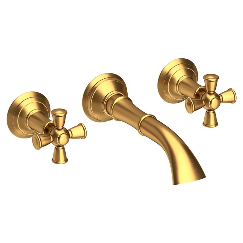 Aylesbury Two Handle Wall-Mount Bathroom Faucet – Satin Gold PVD