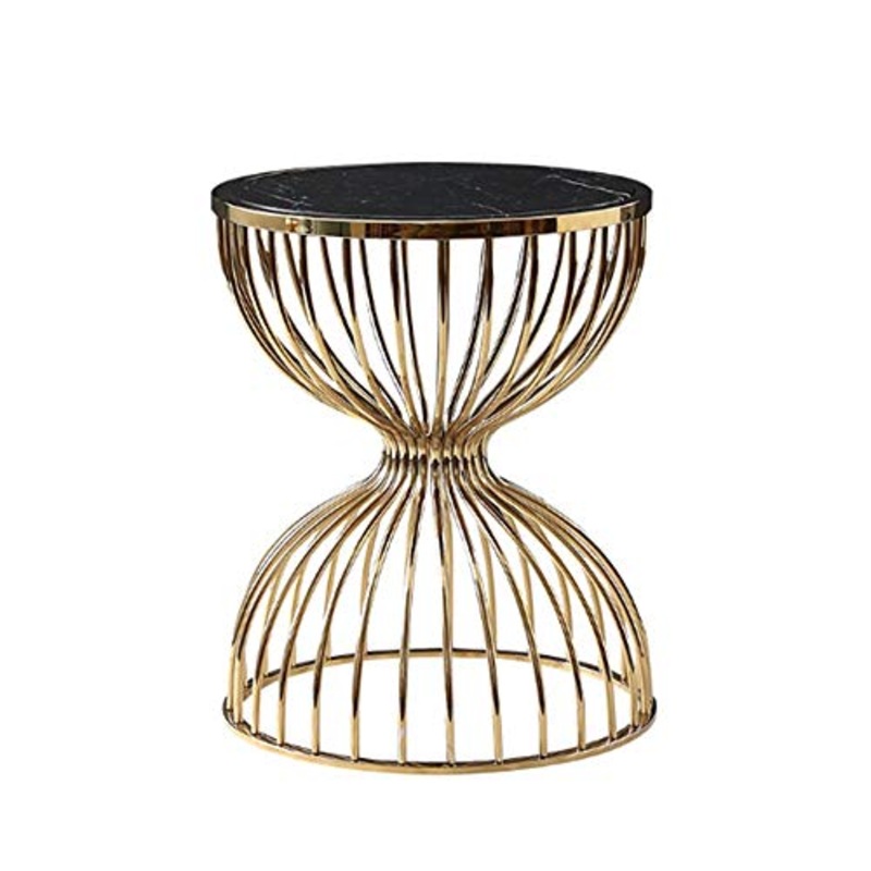 DYXYH Coprendo un’area di piccolo tavolino rotondo in metallo rotondo in marmo leggero europeo umanizzato design moderno semplice