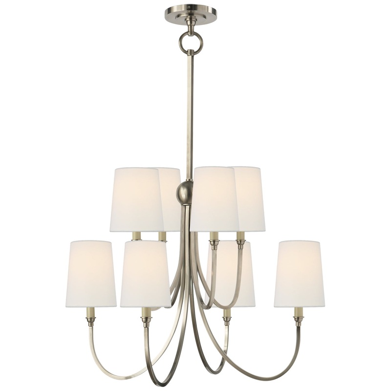 Eight Light Chandelier from the Reed Collection in Antique Nickel Finish by Visual Comfort Signature