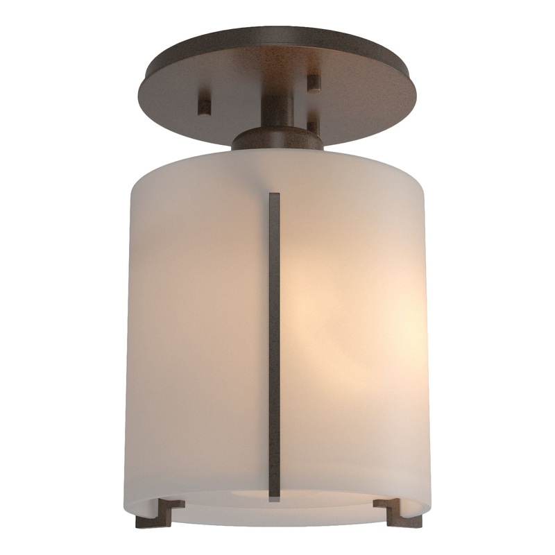Exos Round Semi-Flush Bronze Opal Glass (GG)