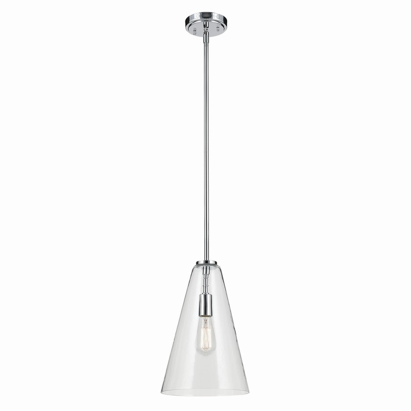 Kichler 42199CH One Light Pendant, Chrome