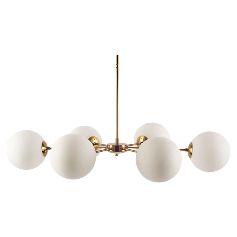 Lahey Chandelier Gold Metal | Frosted Glass