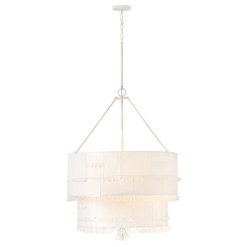LED Chandelier from the Baya Collection in Textured Plaster Finish by Hinkley