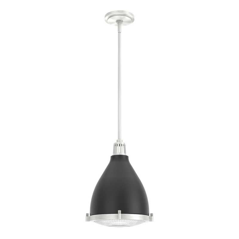 One Light Pendant from the Bluff View Collection in Flat Matte Black Finish by Hunter