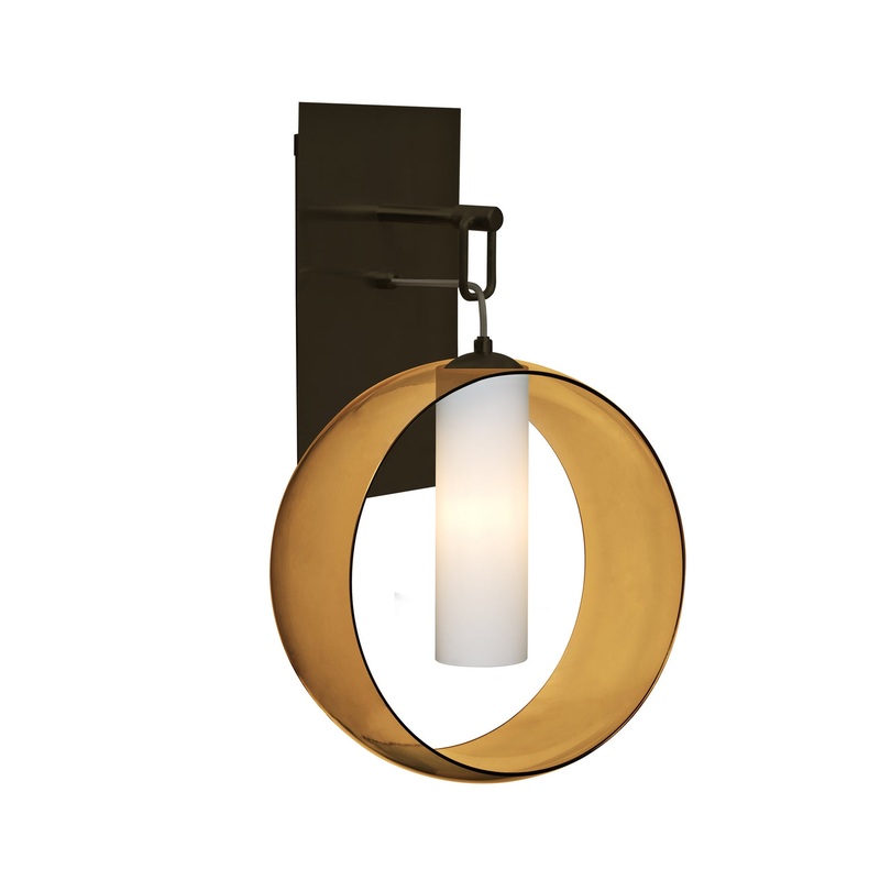 One Light Wall Pendant from the Plato Collection in Bronze Finish by Besa