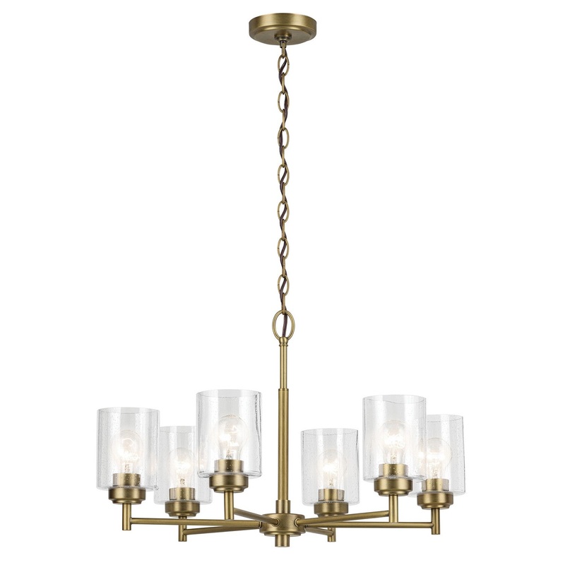 Six Light Chandelier from the Winslow Collection in Natural Brass Finish by Kichler