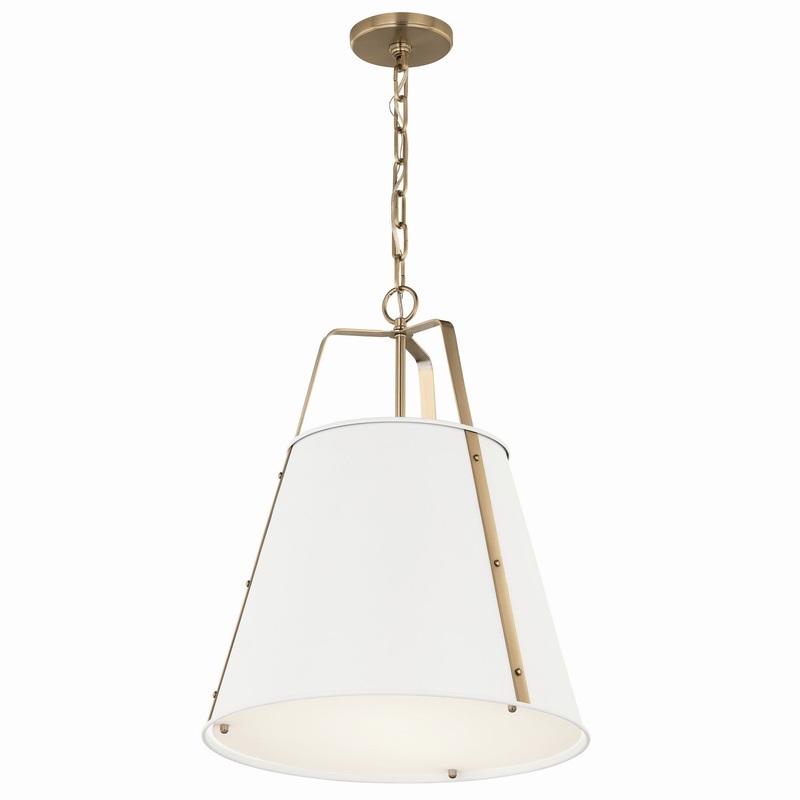 Two Light Pendant from the Etcher Collection in White Finish by Kichler