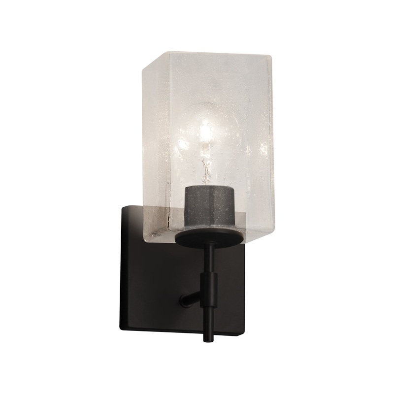 Wall Sconce from the Fusion Collection in Matte Black Finish by Justice Designs