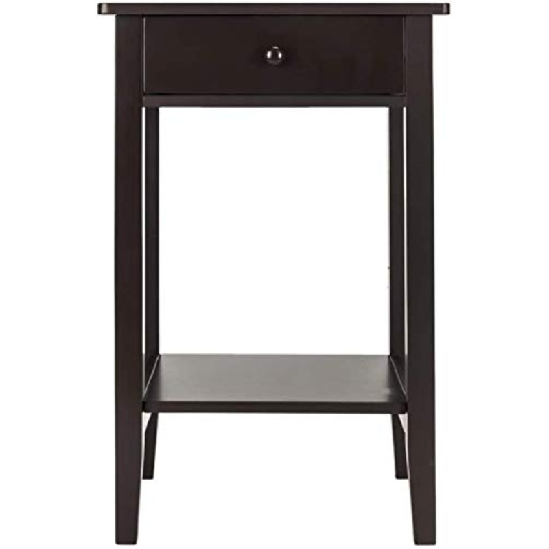 YRRA Comodino in Legno Comodino Divano Tavolo con 1 cassetto e ripiano portaoggetti 18,11 L x 13,78 P x 27,56 A (caff)