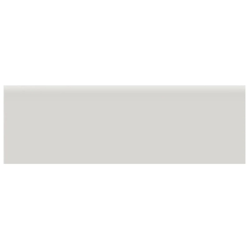 2″ x 6″ Soho Halo Grey Glossy Glazed Ceramic Wall Bullnose 2″ x 6″
