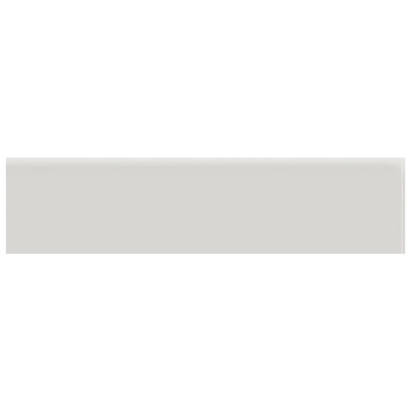 2″ x 8″ Soho Halo Grey Glossy Glazed Ceramic Bullnose 2″ x 8″