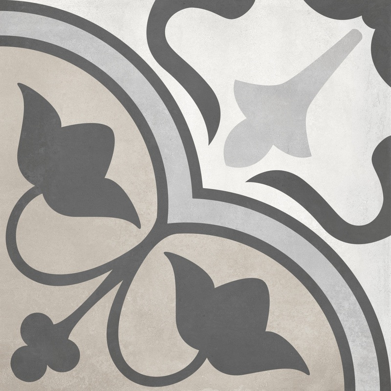 8″ x 8″ Form Matte Sand Clover Deco Porcelain Tile 60-320