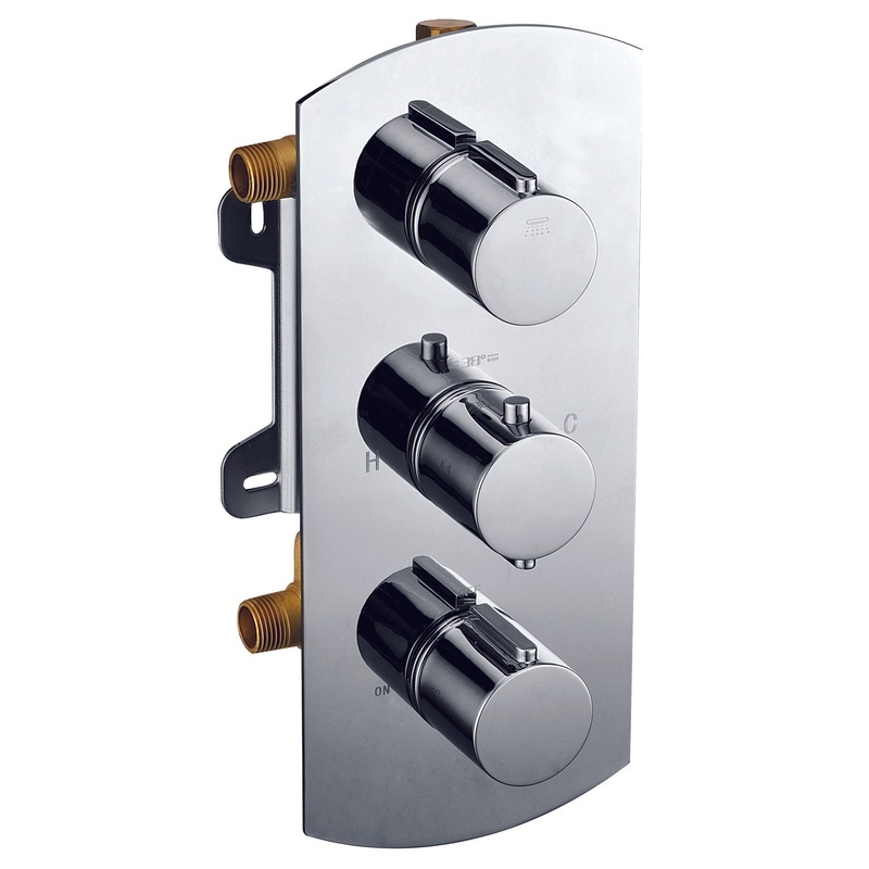 ALFI brand AB3901-PC Polished Chrome Round 2 Way Thermostatic Shower Mixer