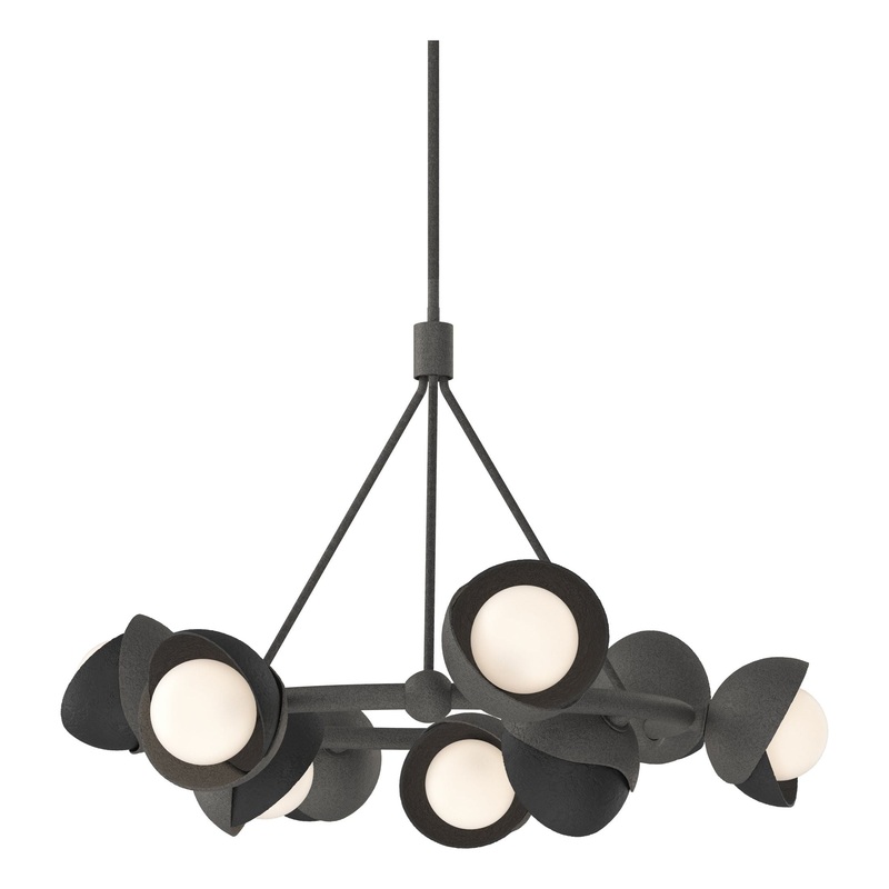 Brooklyn 9-Light Double Shade Ring Pendant Natural Iron Black