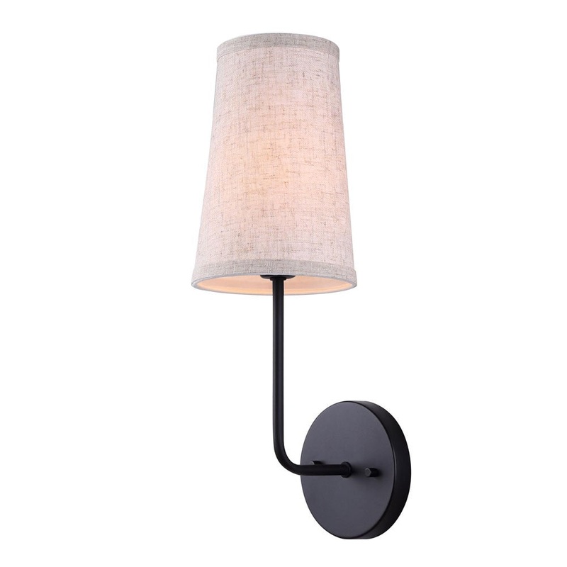 Canarm IWF2039B01BK Oakly One Light Wall Sconce Black
