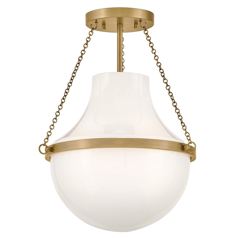 Collins Medium Semi-Flush Mount Heritage Brass