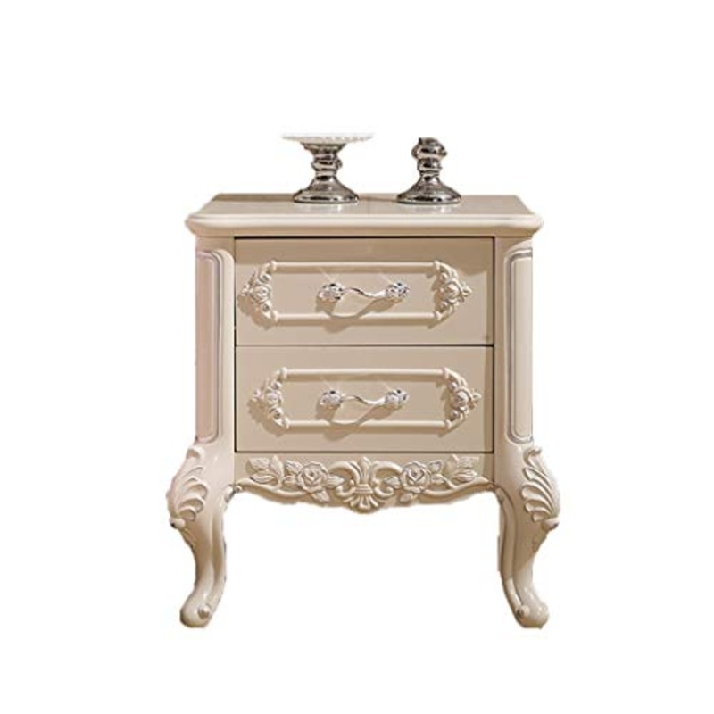 Comodino di Leggero, Gruppo Intagliato Camera da Letto Europea Multifunzione 2 Piccoli Mini armadietti Carico: 400 kg-54x54x42 cm FANJIANI