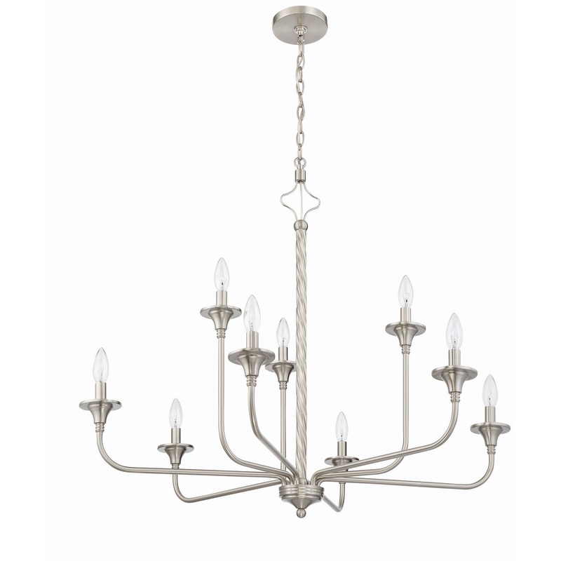 Craftmade 57029-BNK Jolenne Nine Light Chandelier Brushed Polished Nickel
