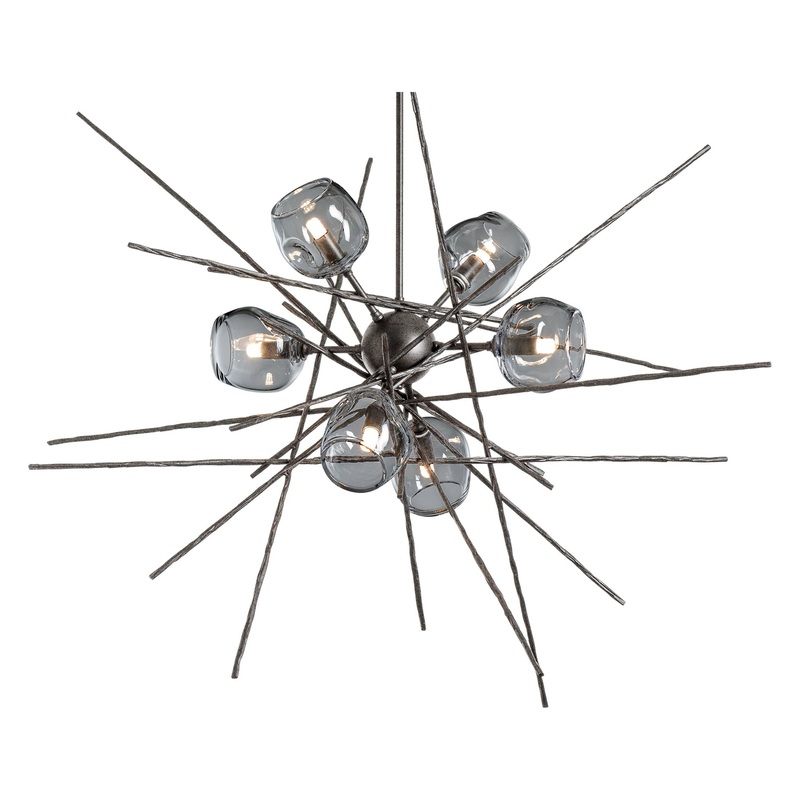 Griffin Starburst Pendant Natural Iron Cool Grey Glass (YL)