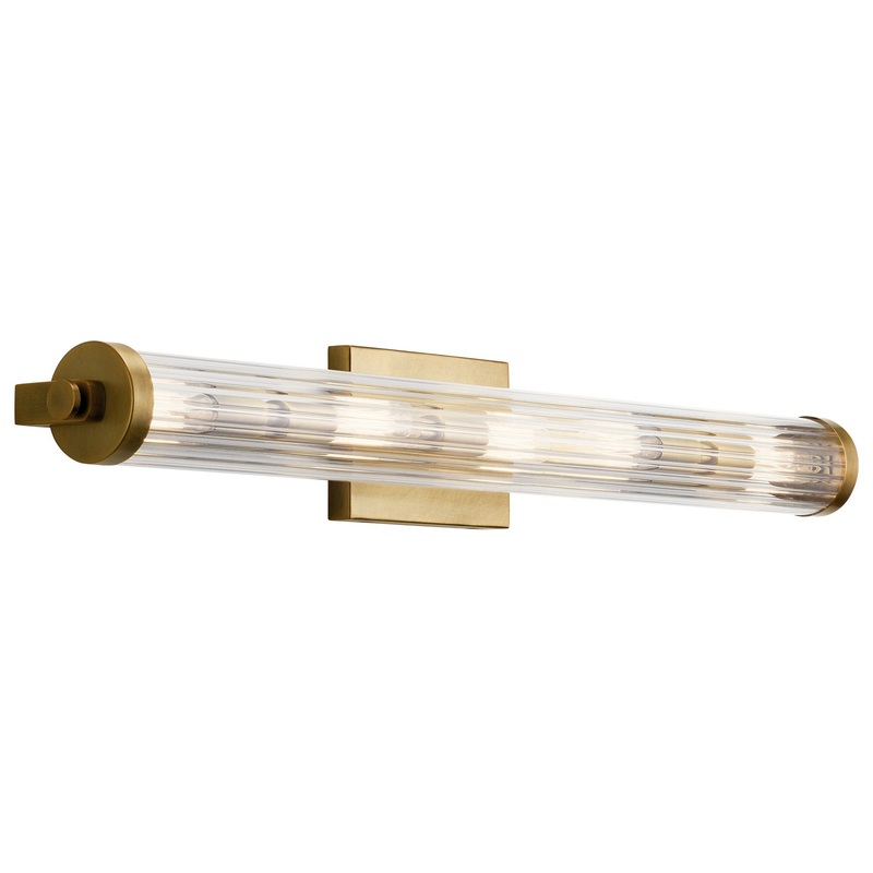 Kichler 45650NBR Five Light Linear Bath, Natural Brass