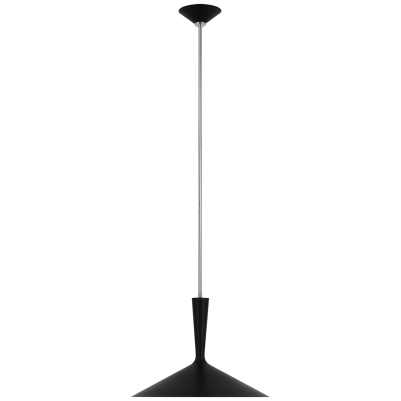 LED Pendant from the Rosetta Collection in Matte Black And Polished Nickel Finish by Visual Comfort Signature