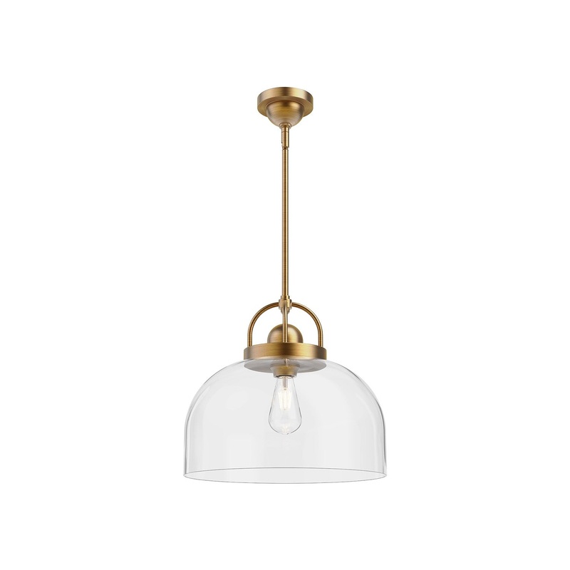 One Light Pendant from the Lancaster Collection in Aged Gold|Chrome|Matte Black Finish by Alora