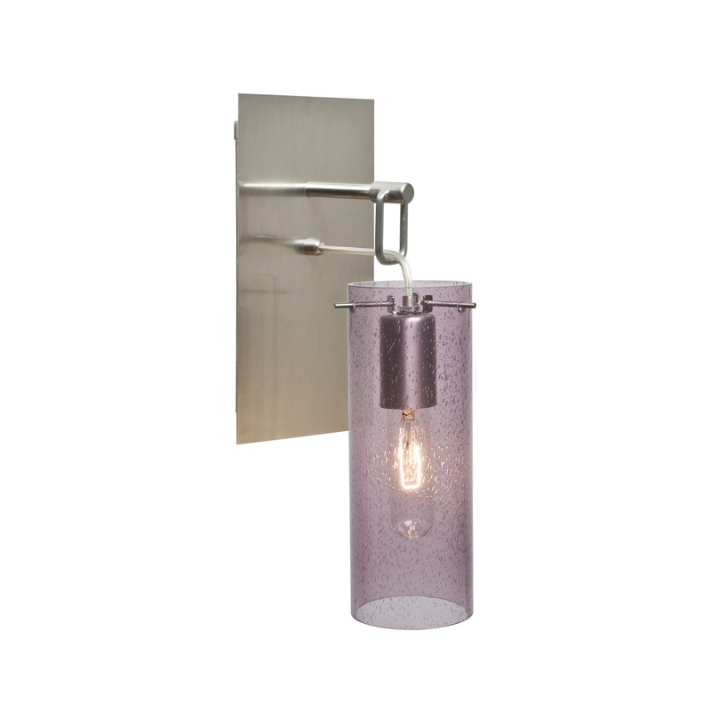 One Light Wall Sconce from the Juni Collection in Satin Nickel Finish by Besa