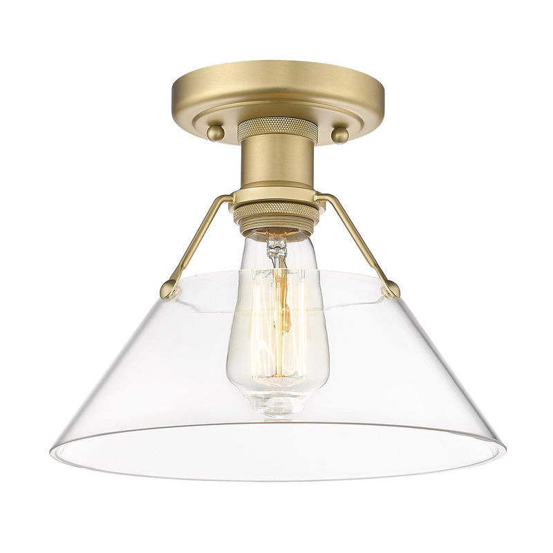 Orwell BCB Flushmount in Brushed Champagne Bronze with Clear Glass Shade