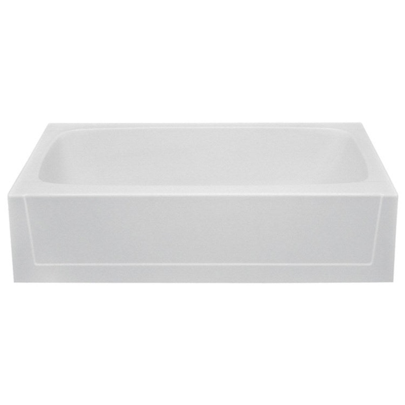 Soaking Tub Alcove Right Drain White Rectangle 50 Gallons 60 x 30 x 15 Inch