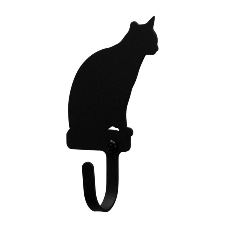 Village Wrought Iron WH-246-S Cat Sitting Wall Hook Small