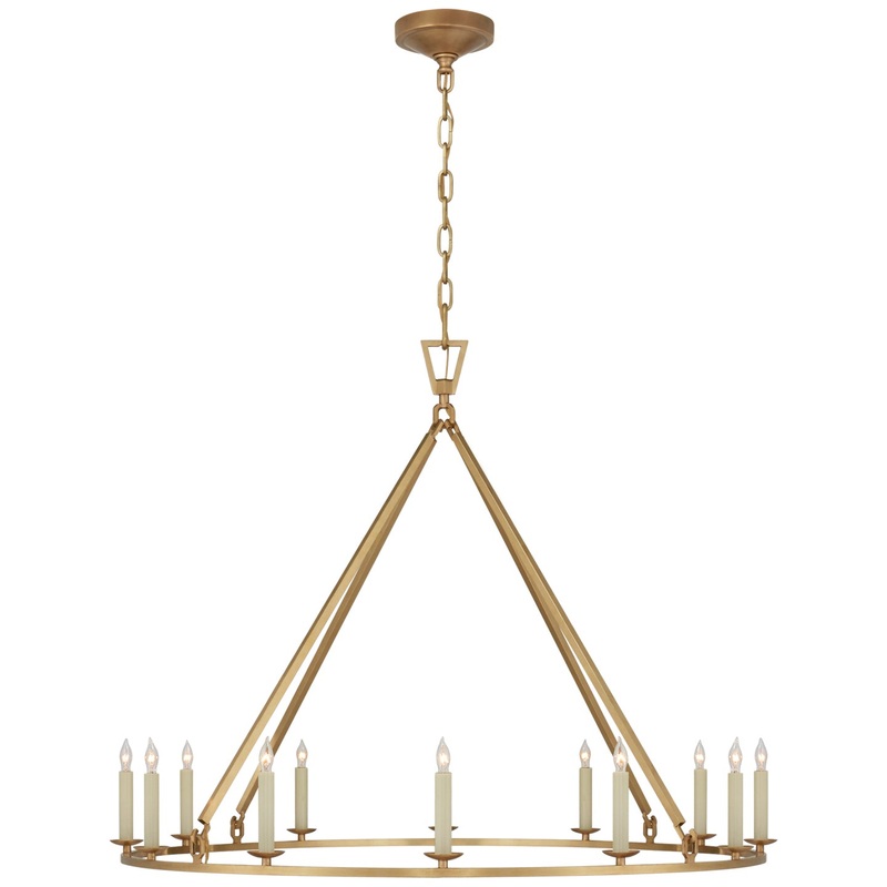 12 Light Chandelier from the Darlana Ring Collection in Antique-Burnished Brass Finish by Visual Comfort Signature