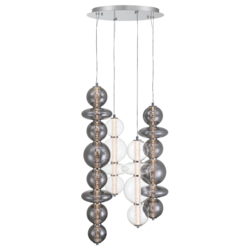 Atomo 4-Light 50″ Chandelier Chrome