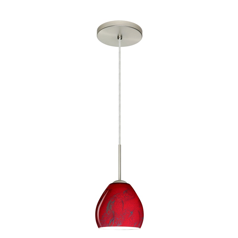 Besa 1BT-4122MA-LED-SN Bolla One Light Pendant Satin Nickel