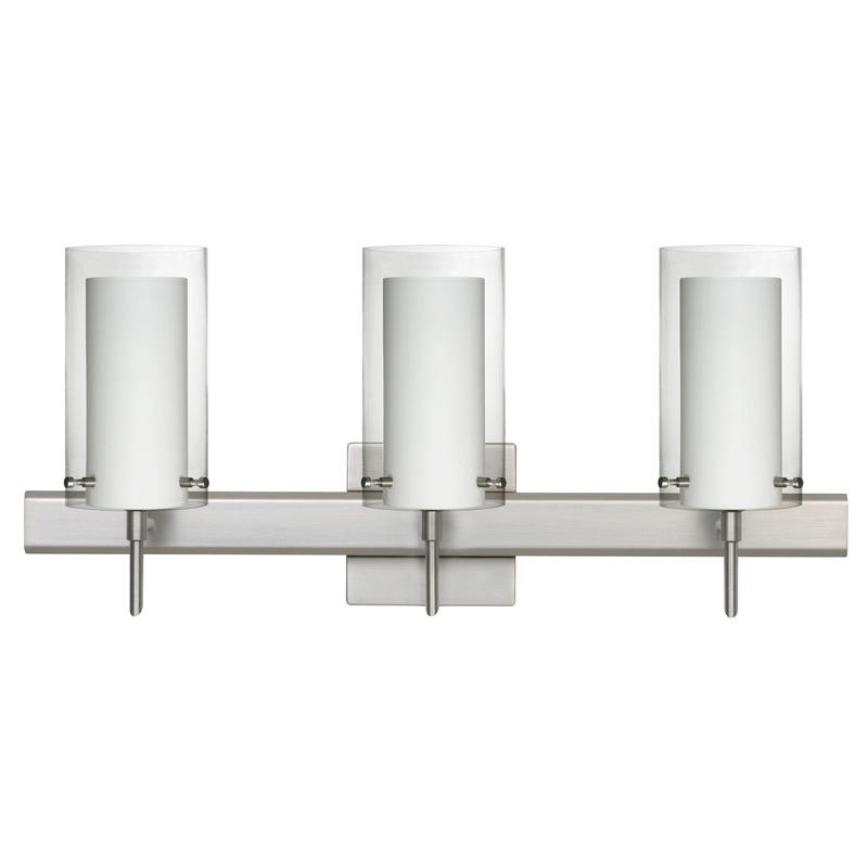 Besa 3SW-C44007-SN-SQ Pahu Three Light Wall Sconce Satin Nickel
