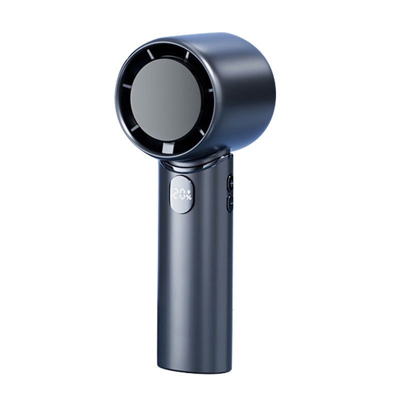 Blue Mini Bladeless Handheld Fan – USB Rechargeable, Quiet Portable Desk Fan