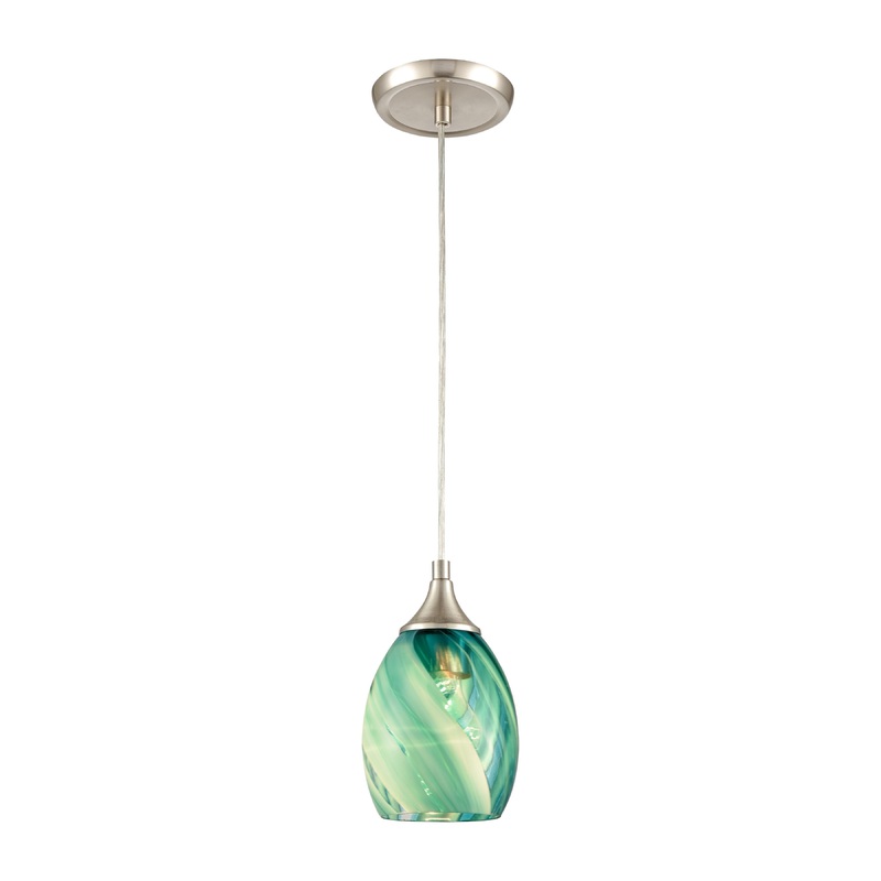 Elk 85351/1 Caress 5” Wide 1-Light Pendant – Satin Nickel