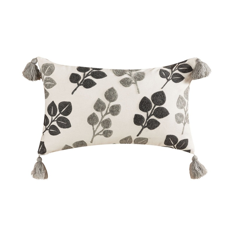 ELK Home 908484-P Quiet Leaves Pillow – Cover Only Light Gray