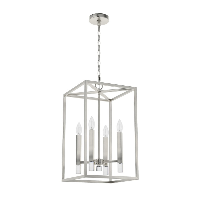 Four Light Foyer Pendant from the Sunjai Collection in Brushed Nickel Finish by Hunter