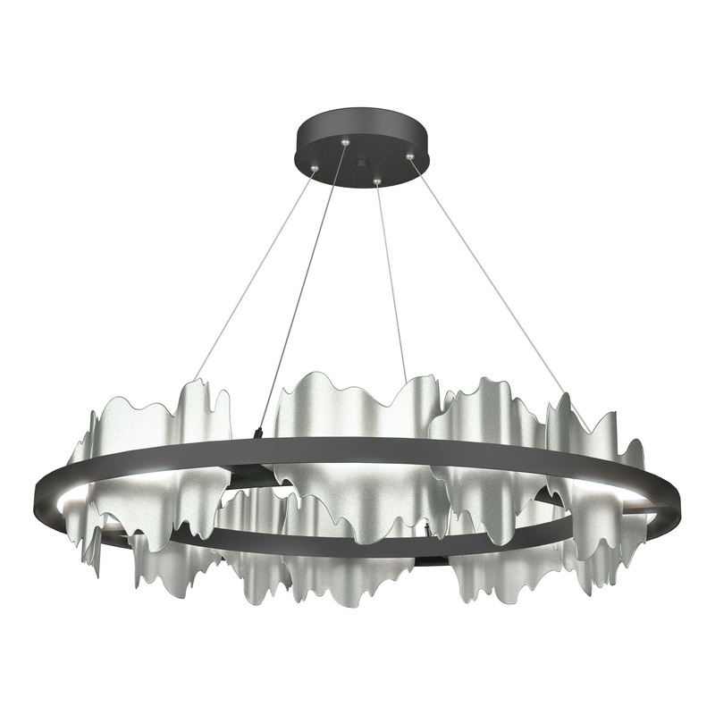 Hildene Circular LED Pendant Black Vintage Platinum
