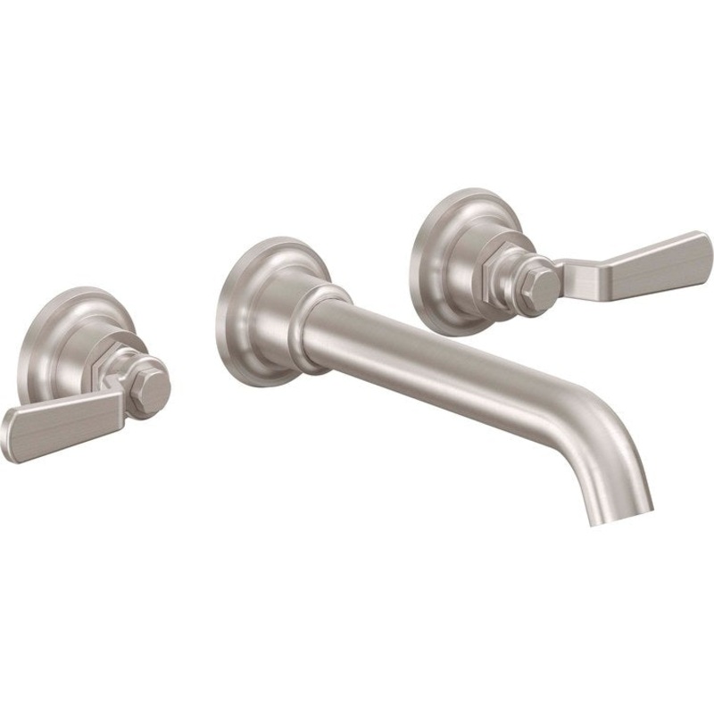 Lavatory Trim Descanso Works Vessel Wall 2 Lever Polished Brass Uncoated ADA 1.2 Gallons per Minute