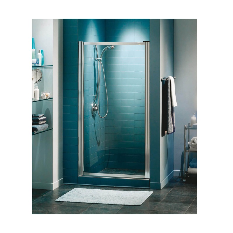 MAAX 136635-900-084-000 Pivolok 27-28  x 64  in. Pivot Shower Door for Alcove Installation with Clear glass in Chrome