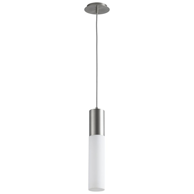 Magnum Single-Light Pendant with Acrylic Shade – Satin Nickel