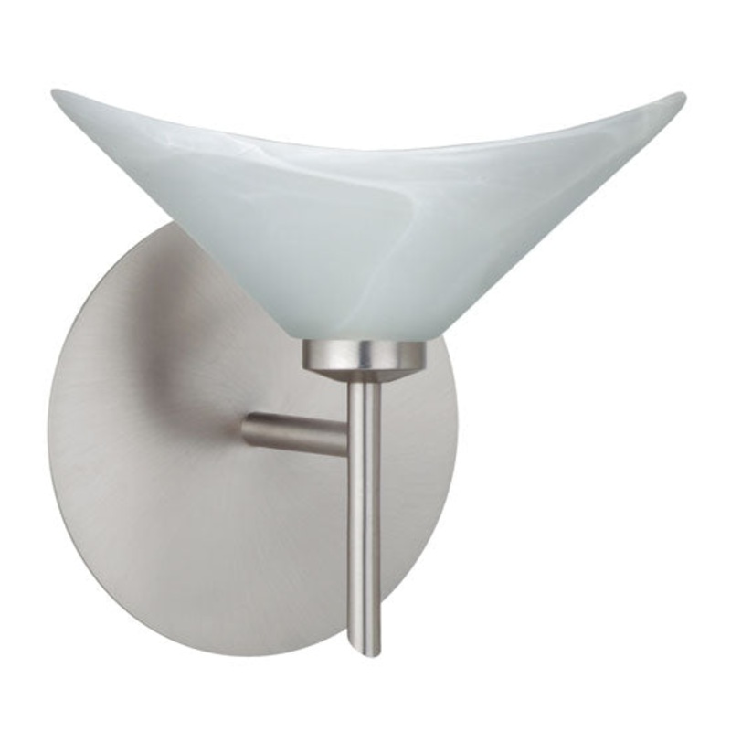One Light Wall Sconce from the Hoppi Collection in Satin Nickel Finish by Besa