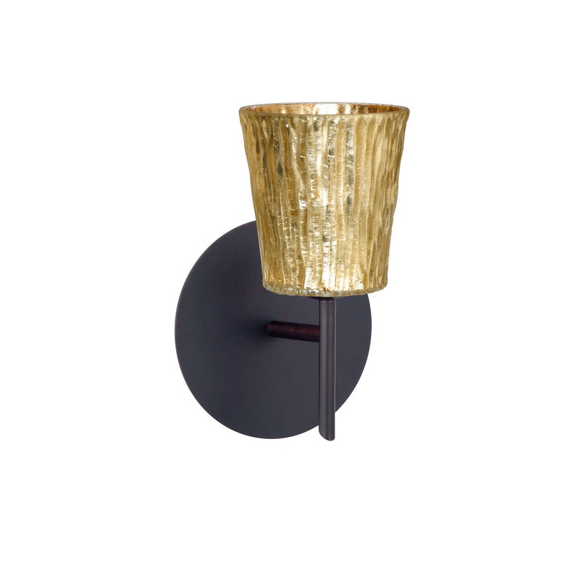 One Light Wall Sconce from the Nico Collection in Bronze Finish by Besa