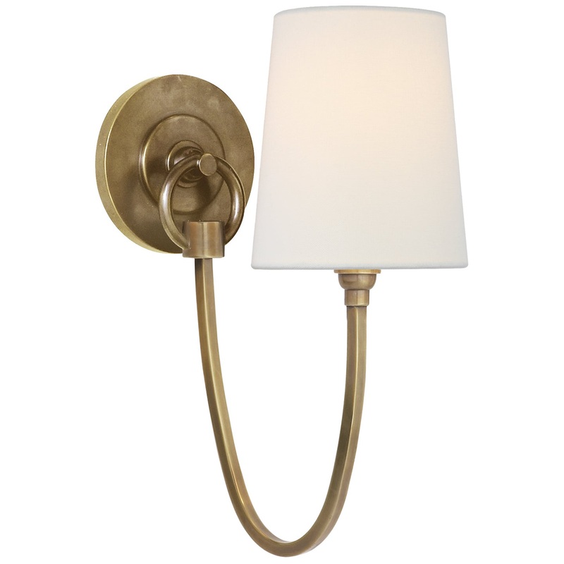 One Light Wall Sconce from the Reed Collection in Hand-Rubbed Antique Brass Finish by Visual Comfort Signature